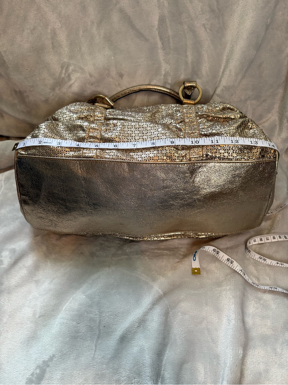 Castellari Milano Metallic Gold Leather Shoulder Bag - Vintage Y2K - Picture 7 of 8